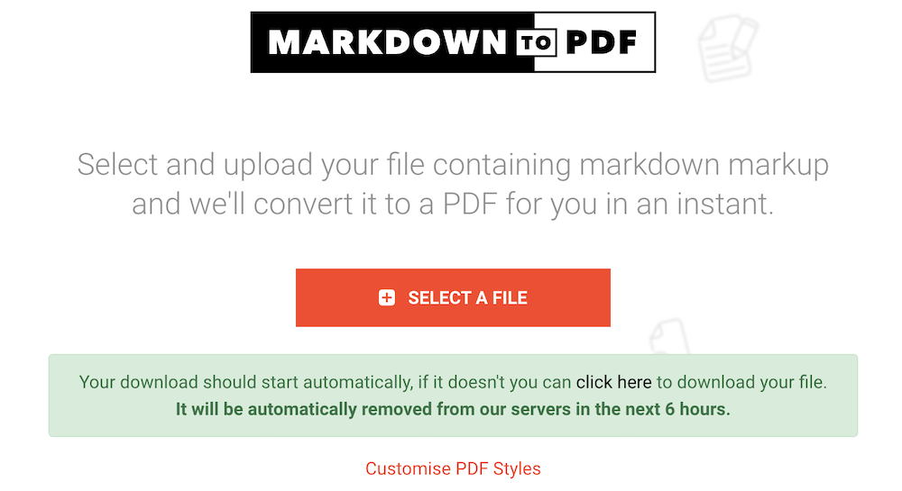 Markdown to PDF conversion - MarkdowntoPDF